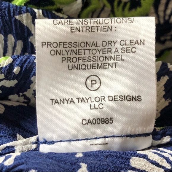 Tanya Taylor Silk Blue Floral Tiered Short Sleeve Pullover Top Small - Picture 8 of 16